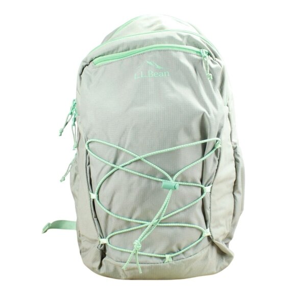 LL Bean Big Kids Comfort Carry Laptop Pack 30L School Trail Backpack Green Gray - Picture 1 of 10